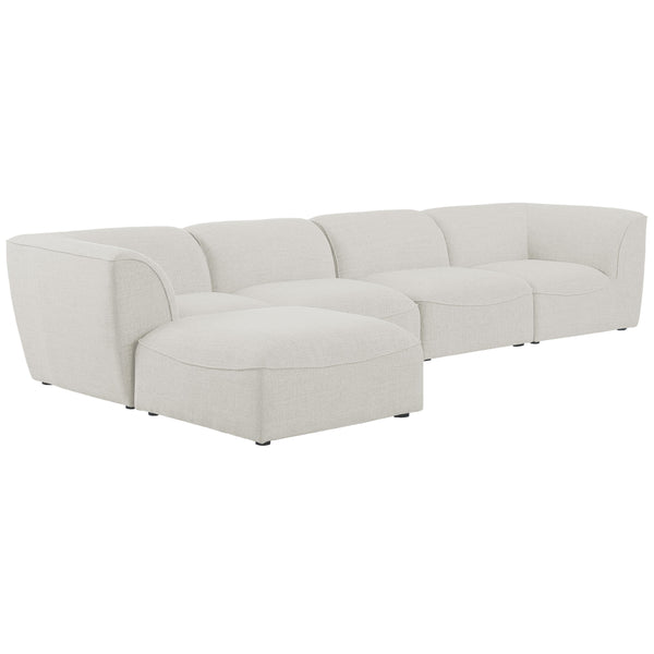 Meridian Miramar Fabric Sectional 683Cream-Sec5A IMAGE 1