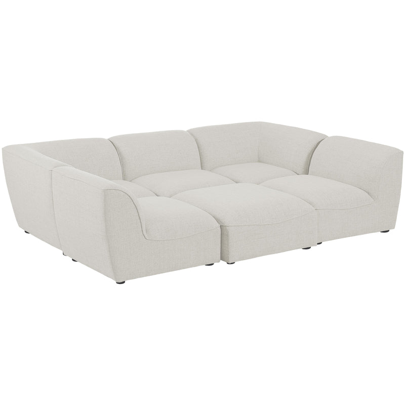 Meridian Miramar Fabric Sectional 683Cream-Sec6C IMAGE 1