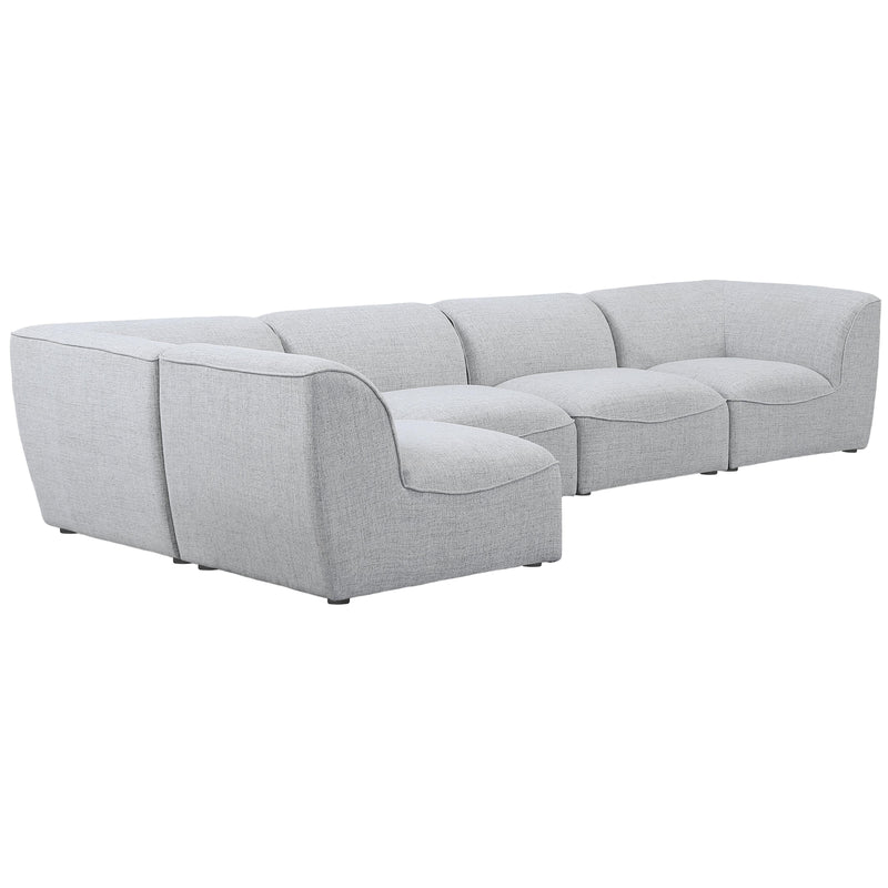 Meridian Miramar Fabric Sectional 683Grey-Sec5D IMAGE 1