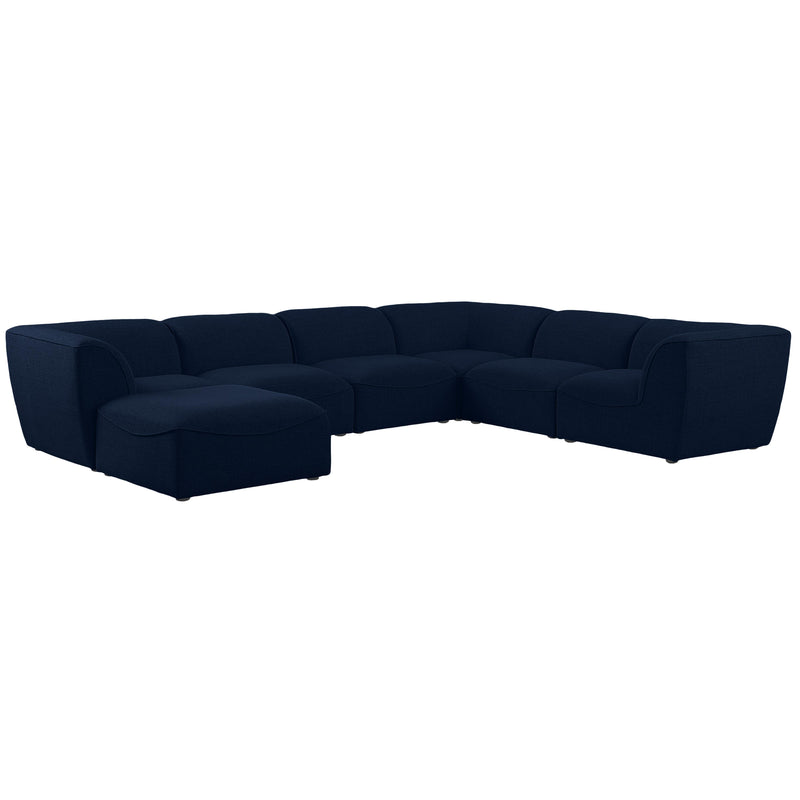 Meridian Miramar Fabric Sectional 683Navy-Sec7A IMAGE 1