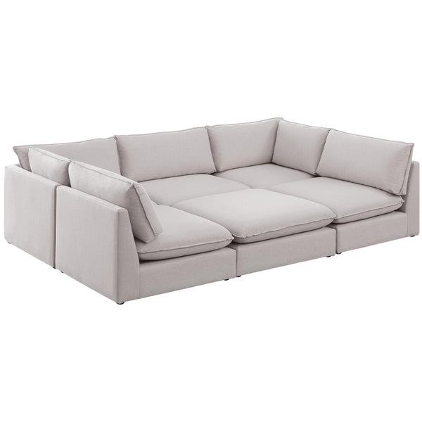 Meridian Mackenzie Fabric Sectional 688Beige-Sec6D IMAGE 1