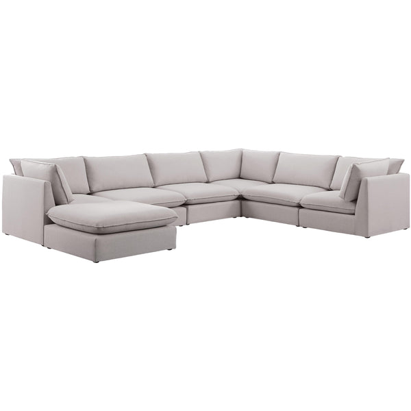 Meridian Mackenzie Fabric Sectional 688Beige-Sec7B IMAGE 1