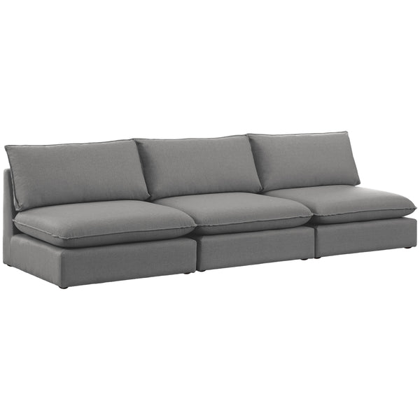 Meridian Mackenzie Stationary Fabric Sofa 688Grey-S120A IMAGE 1