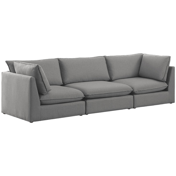 Meridian Mackenzie Stationary Fabric Sofa 688Grey-S120B IMAGE 1