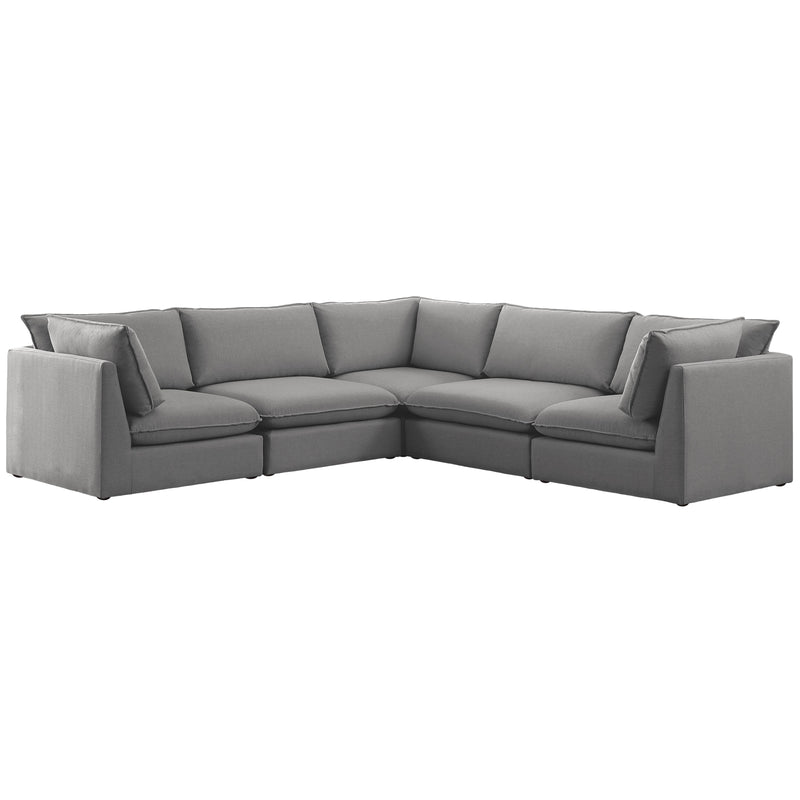 Meridian Mackenzie Fabric Sectional 688Grey-Sec5D IMAGE 1