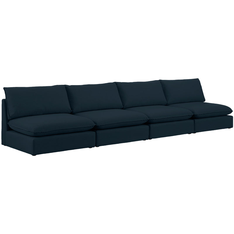 Meridian Mackenzie Stationary Fabric Sofa 688Navy-S160A IMAGE 1