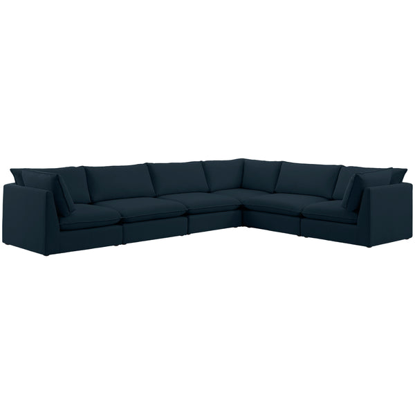 Meridian Mackenzie Fabric Sectional 688Navy-Sec6A IMAGE 1