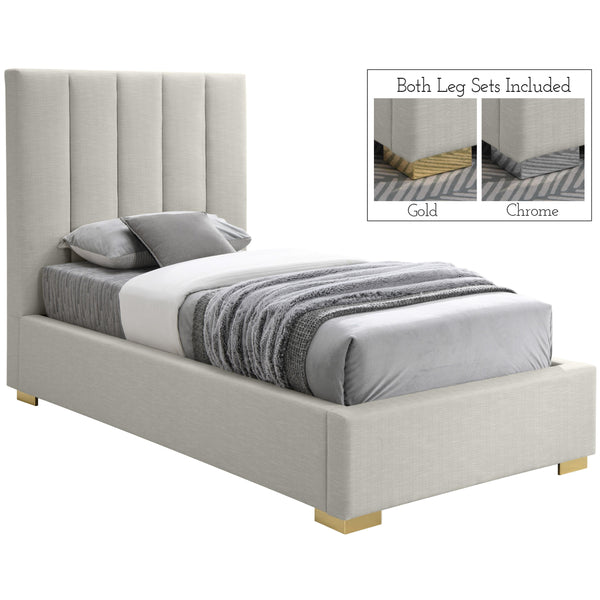 Meridian Pierce Twin Panel Bed PierceBeige-T IMAGE 1