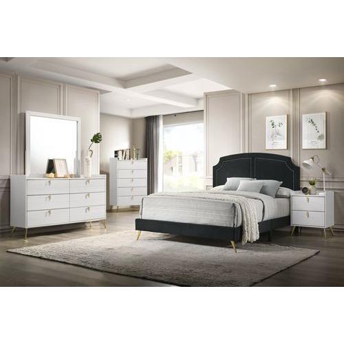 Acme Furniture Zeena King Upholstered Panel Bed BD01271EK IMAGE 4