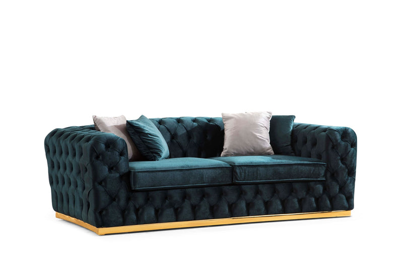 Stella Green Velvet Sofa & Loveseat