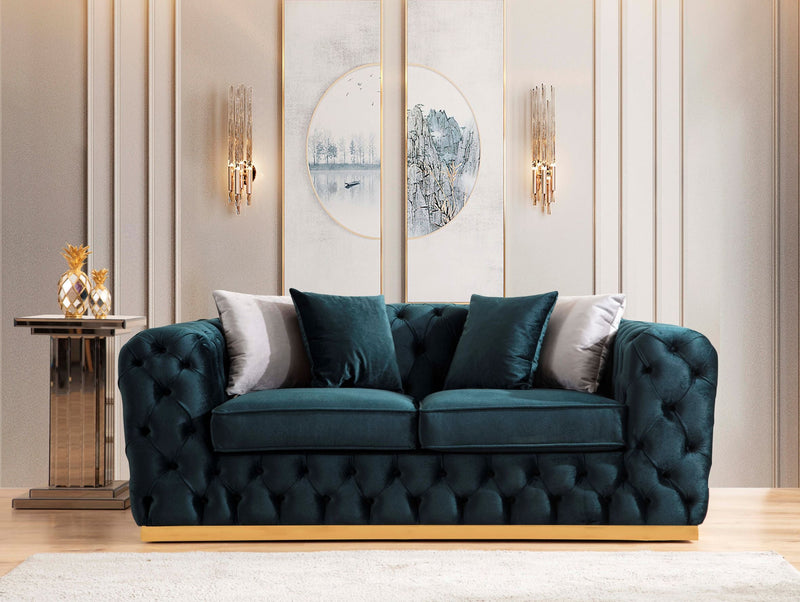 Stella Green Velvet Sofa & Loveseat