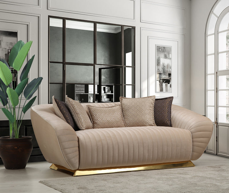 Empoli Ivory Velvet Sofa & Loveseat