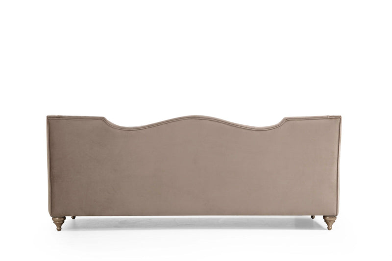 Zeus Beige Velvet Sofa & Loveseat